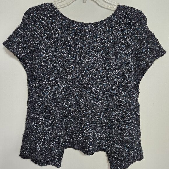 Berretti Made in Italy Anthropologie Knit Wool Blend Alpaca Black Sweater Vest M - Picture 3 of 8